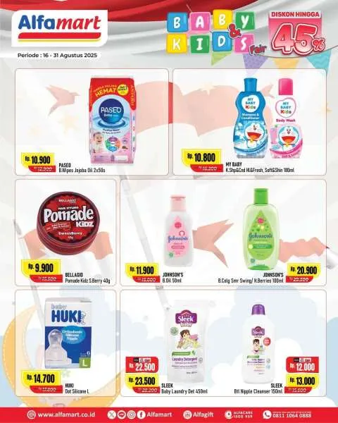 Promo Alfamart Baby & Kids Fair Diskon s/d 45% Periode 16-31 Agustus 2025