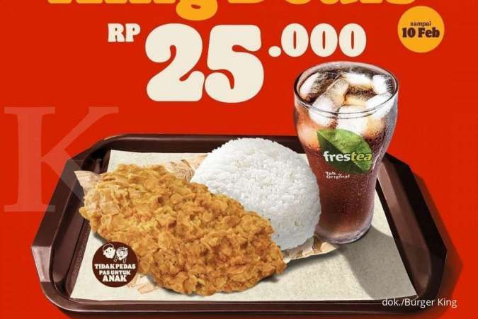 Promo Burger King 4-10 Februari 2022, Semua Paket King Deals di Bawah Rp 35.000!