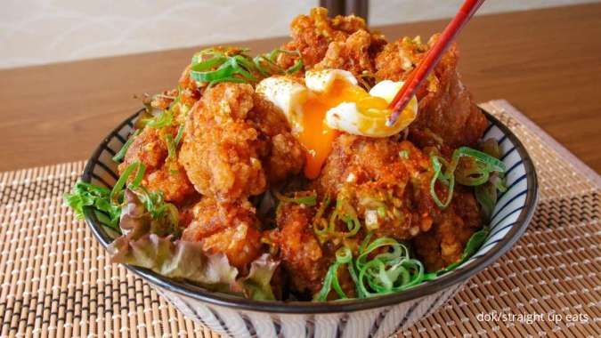 Resep Chicken Karaage Rice Bowl Bergizi Dilengkapi 5 Jenis Sayuran