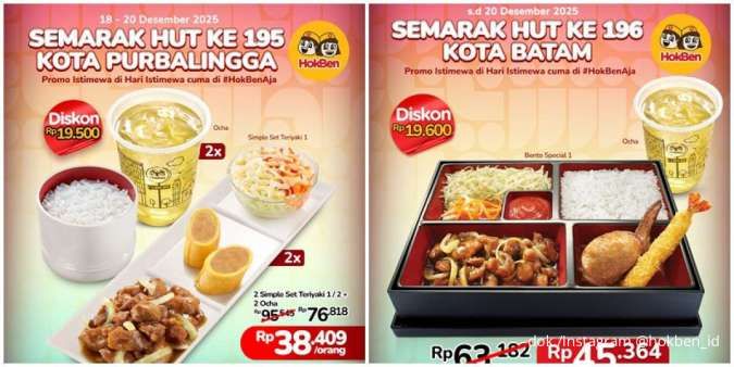 Promo HokBen HUT Purbalingga & Batam hingga 20 Desember, Ada Diskon Rp 19.000-an