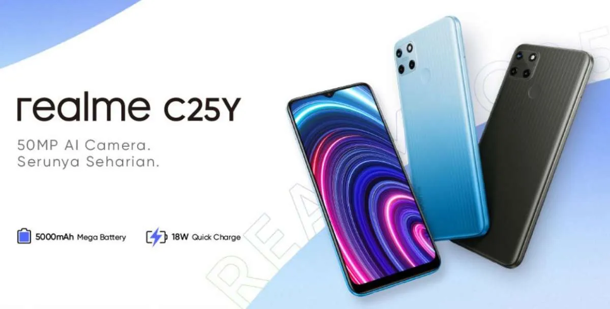 Bocoran spesifikasi dan harga Realme C25Y, bakal hadir di Indonesia 24 November