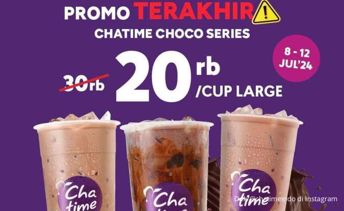 Promo Chatime Choco Series Serba Rp 20.000-an, Promo Terakhir Berlaku Sampai Besok