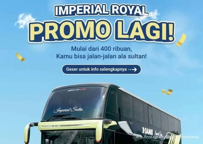 Promo Damri Imperial Royal September 2025, Jalan-Jalan Mewah Mulai Rp 400.000-an