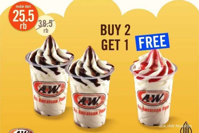 Promo AW Restoran 1-30 Juni 2022, Beli 2 Gratis 1 Sundae Diskon Jadi Rp 25.500