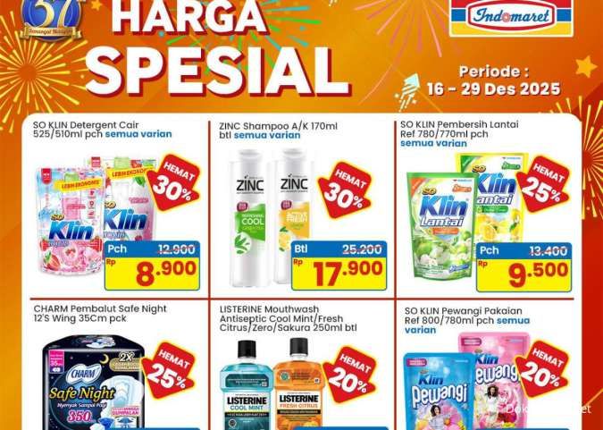Promo Indomaret 16-29 Desember 2025, So Klin Hingga Nuvo Hemat Sampai 50%