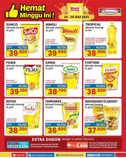 Promo Minyak Goreng di Indomaret 24-30 Juli 2025