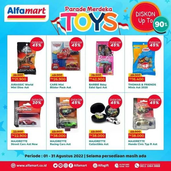 Promo Alfamart Parade Merdeka Toys Periode 1-31 Agustus 2022