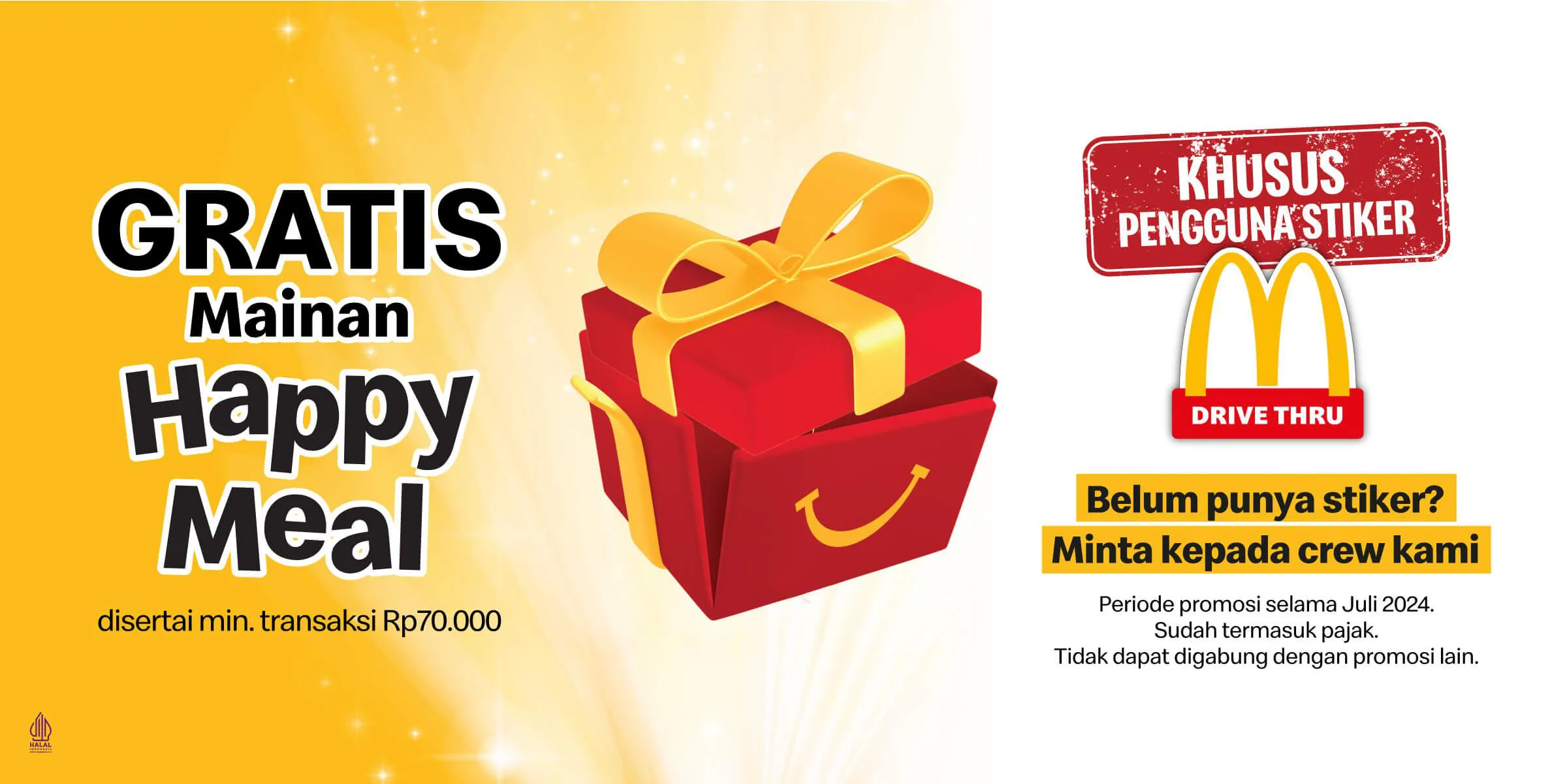 McD Drive thru gratis mainan Happy Meal