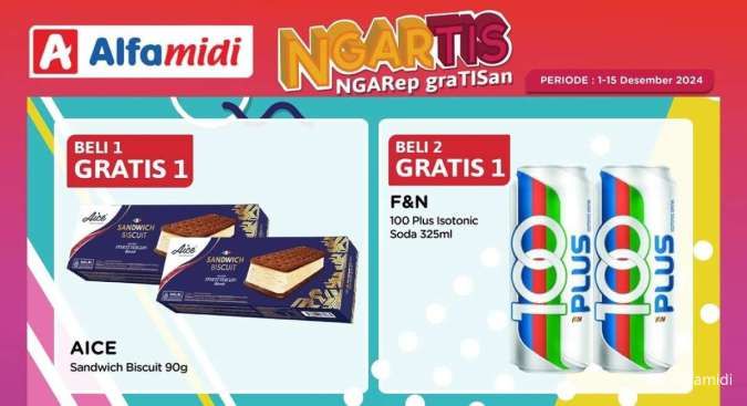 Es Krim Beli 1 Gratis 1, Cek Promo Alfamidi Ngartis sampai 15 Desember 2024