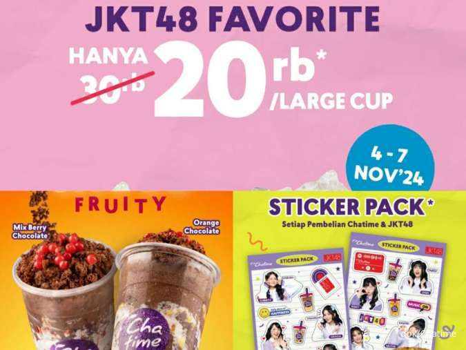 Promo Chatime x JKT48 Free Sticker Pack hingga Menu Baru Choco Fruity Series