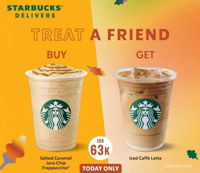 Promo Starbucks Beli 1 Gratis 1 Paket Treat a Friend khusus Kamis, 27 Oktober 2022