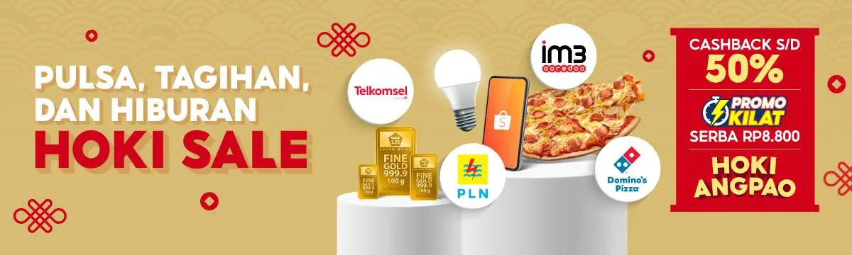 Promo Shopee 2.2 Hoki Sale, Beli Pulsa dan Voucher Hiburan Serba Rp 8.800!