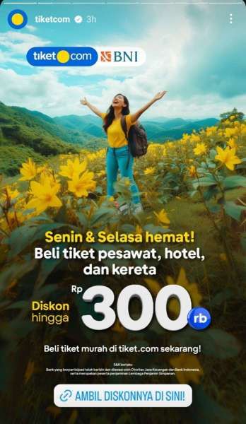 Promo Tiket.com dengan BNI