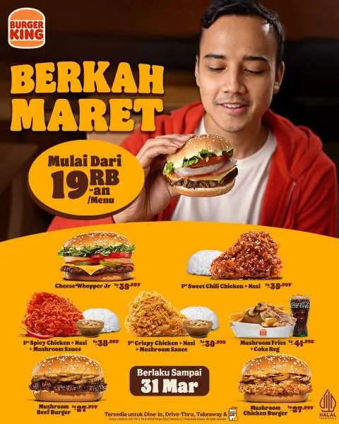 Promo Burger King Mulai Rp 19.000-an