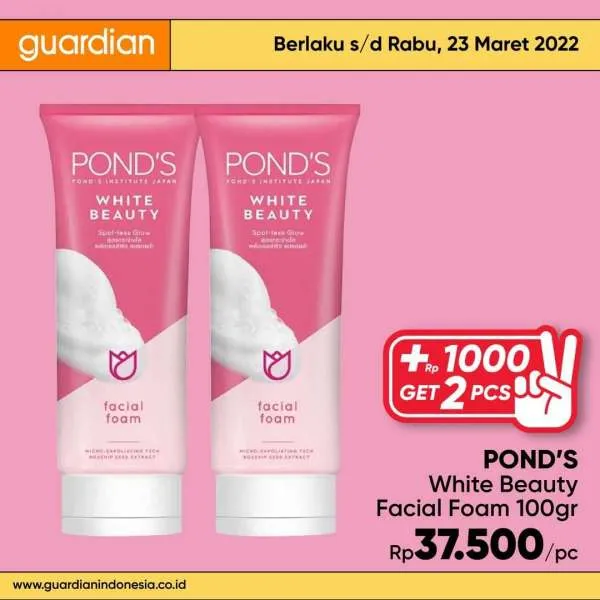 Promo Guardian +1000 Get 2 Pcs Periode 17-23 Maret 2022