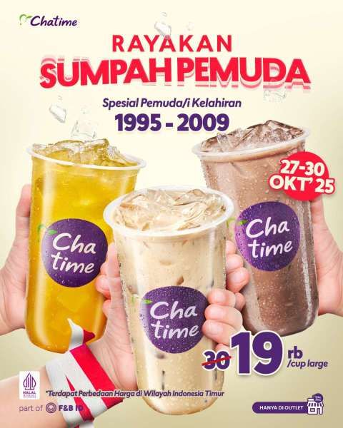 Promo Sumpah Pemuda di Chatime Oktober 2025