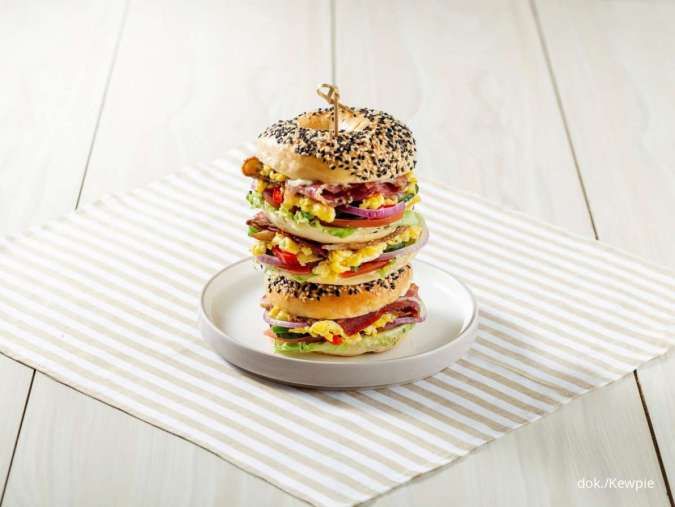 Resep Sandwich Bagel Tower, Sandwich Unik yang Menyerupai Menara