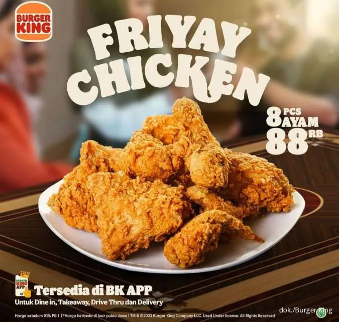 Promo Burger King Edisi Bulan Mei 2023 Friyay Chicken