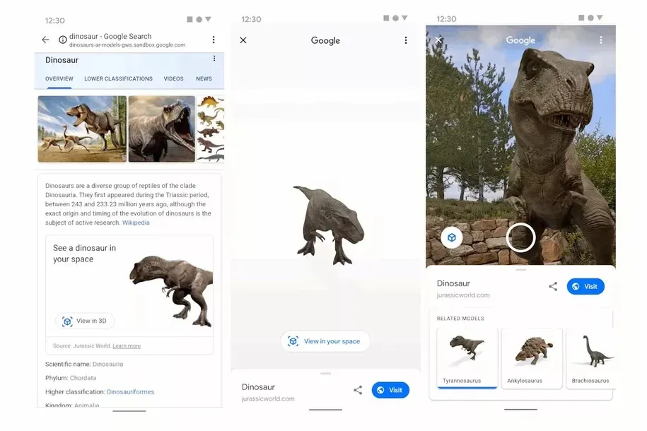 Google hadirkan fitur pencarian Dinosaurus, bisa foto bareng T-Rex!  