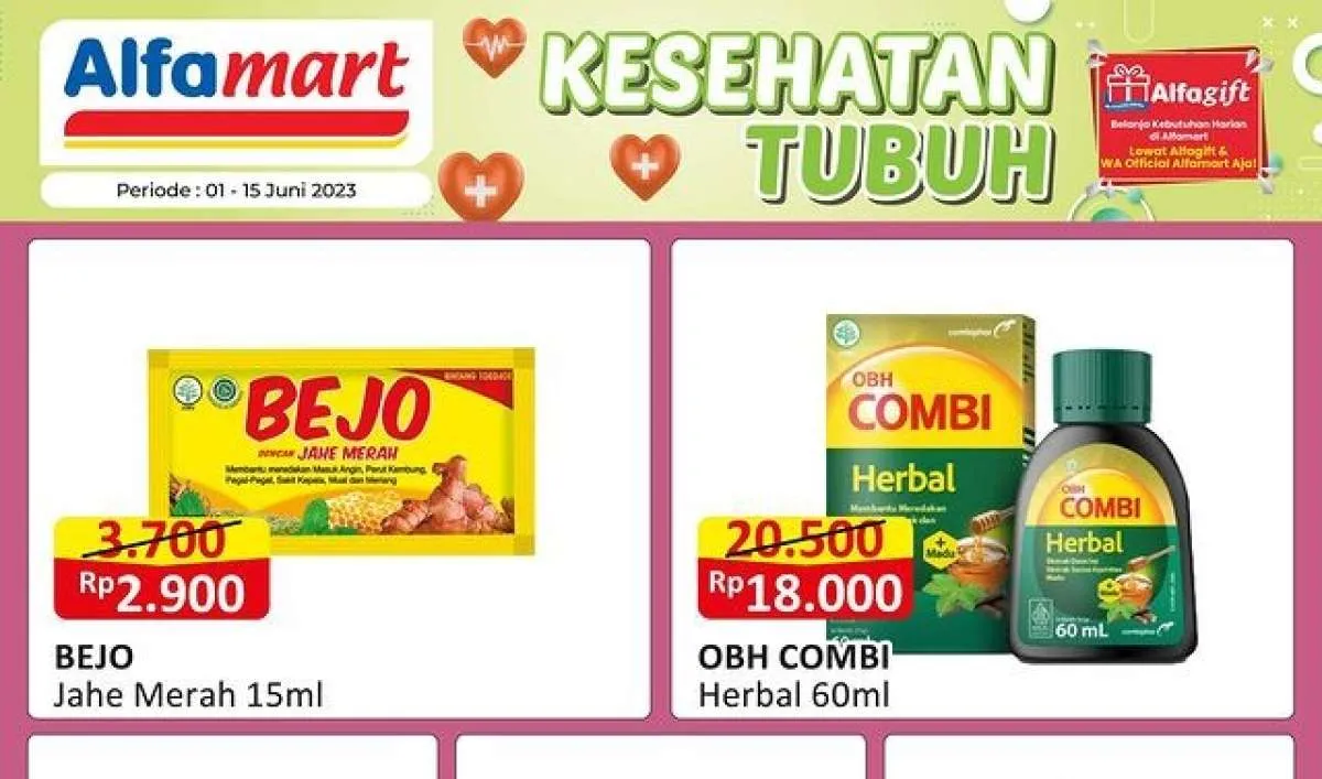 Promo Alfamart Edisi Kesehatan Tubuh 1-15 Juni 2023, Ada Penawaran Beli 1 Gratis 1