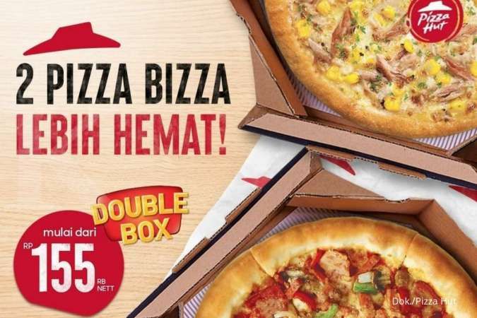 Promo Pizza Hut, 2 Pizza Bizza Double Box Ukuran Regular Harga Lebih Hemat