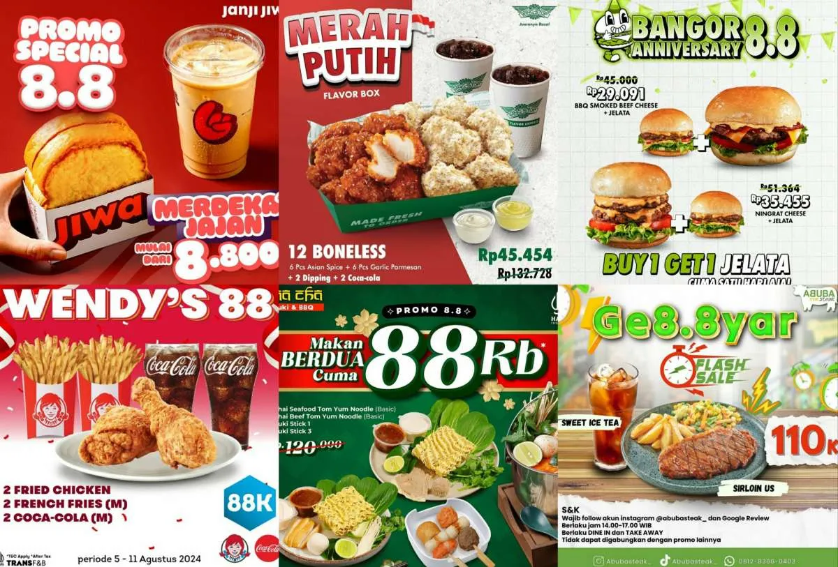 Promo 8.8 Makanan Agustus 2024 Part II: Wingstop, McD, Abuba, Janji Jiwa, Mako