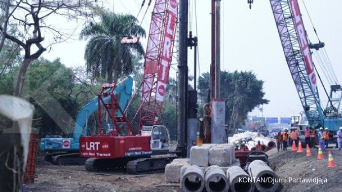 Pemasangan tiang pancang LRT Palembang dimulai