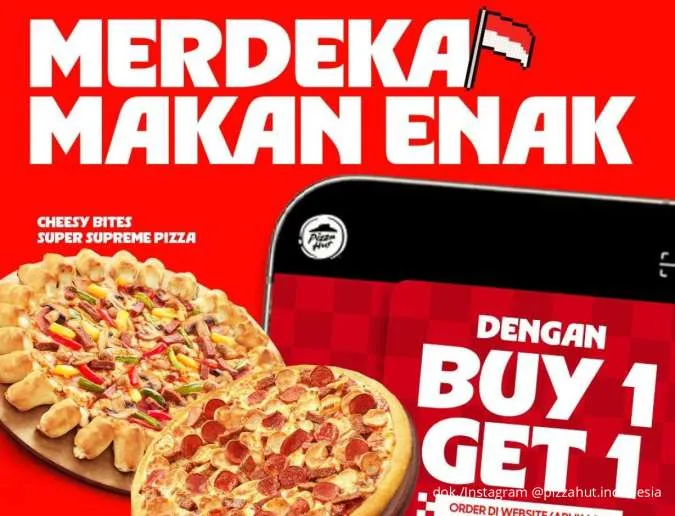 Hari Terakhir Promo Pizza Hut Merdeka, Nikmati Buy 1 Get 1 Pizza & Gratis Ongkir