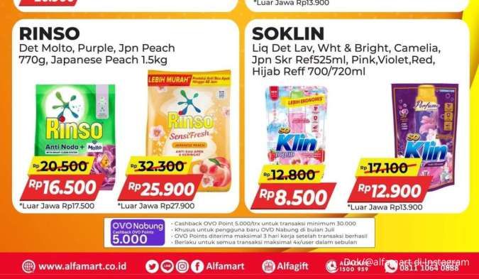 Promo Alfamart 1-7 Juli 2025, Deterjen Rinso dan So Klin Spesial Paling Murah