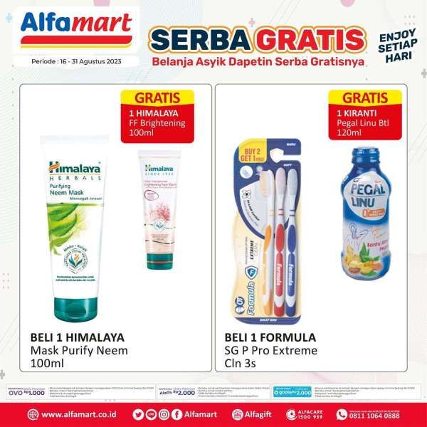 Promo Alfamart Serba Gratis 16-31 Agustus 2023, Sereal s/d Sikat Gigi Beli 1 Gratis 1