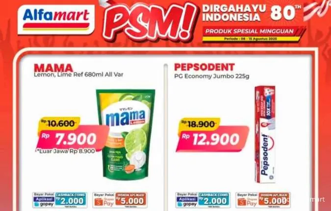 Promo PSM Alfamart Periode 8-15 Agustus 2025, Mama Lemon 680ml jadi Rp 7.900