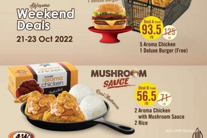 Promo AW Restoran Paket Weekend Deals Terbaru Periode 21-23 Oktober 2022