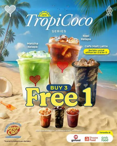 Promo Kopi Kenangan Tropi Coco Buy 3 Free 1