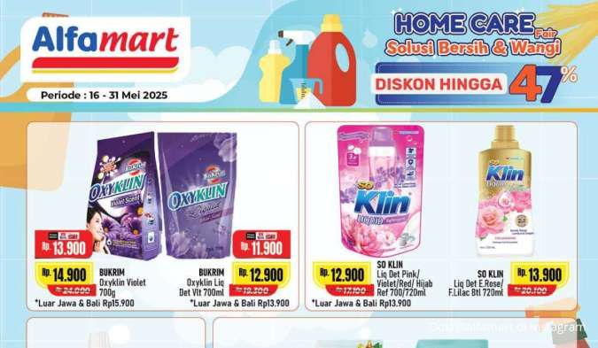 Promo Deterjen dan Sabun Mandi Weekday Bulan Mei 2025, Dapatkan Diskon Sampai 47%