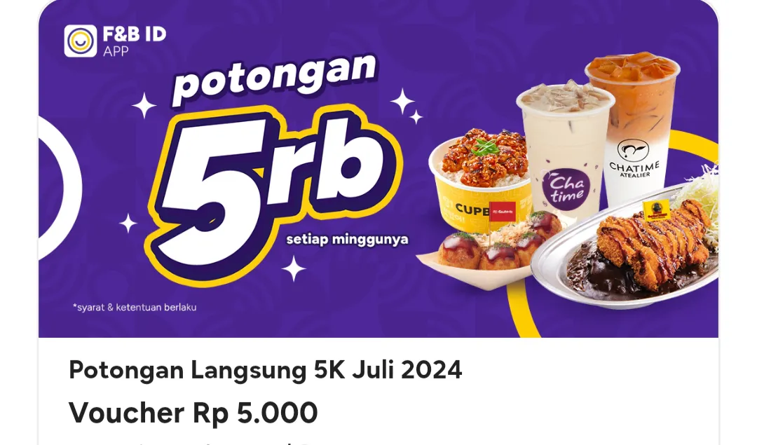 Chatime voucher potongan Rp 5.000