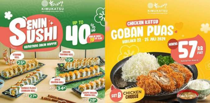 Promo Kimukatsu 22-25 Juli 2024, Paket Katsu hingga Sushi Mulai Rp 19.000