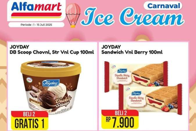 Promo Es Krim di Alfamart 15 Juli 2025, Joyday Beli 2 Rp 7.900 Akan Berakhir