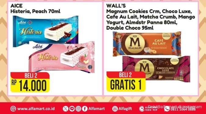 Promo Es Krim di Alfamart dan Superindo Weekday, Ada Magnum Beli 2 Gratis 1