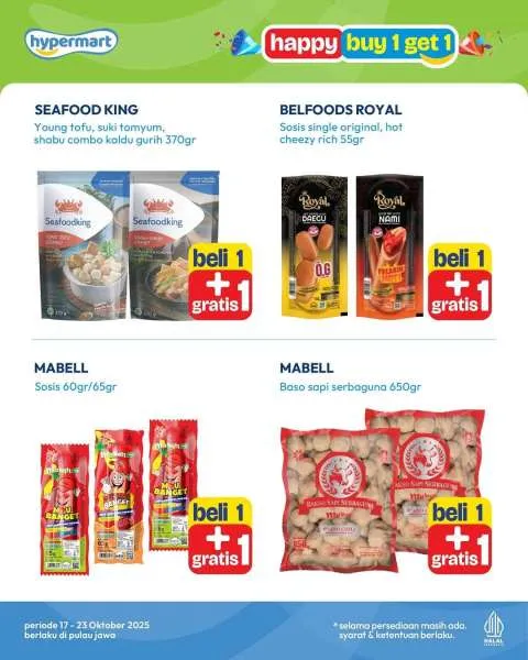 Promo Hypermart Buy 1 Get 1 Periode 17-23 Oktober 2025
