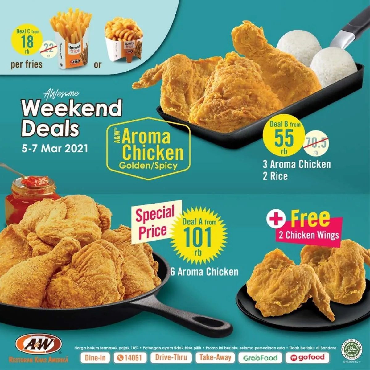 Cek promo A&W 5-7 Maret 2021, Awesome Weekend Deals mulai Rp 18.000