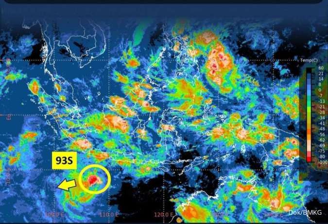 93S Siap Menjelma Jadi Siklon Tropis, Hujan Lebat Angin Kencang di Provinsi Ini 