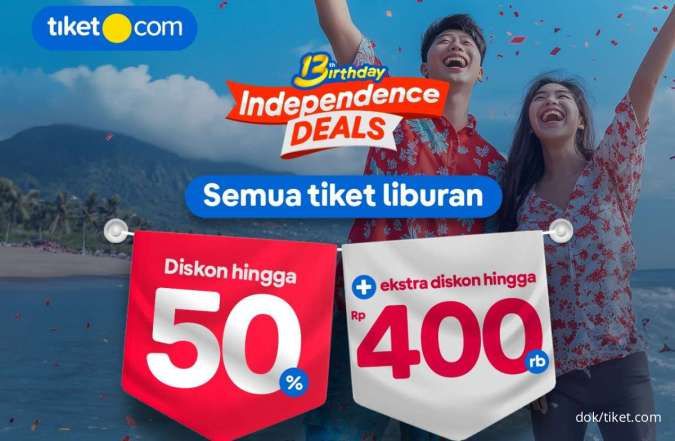 Promo Tiket.com Ada Diskon hingga 50% dan Tambahan Diskon Rp 400.000 lo