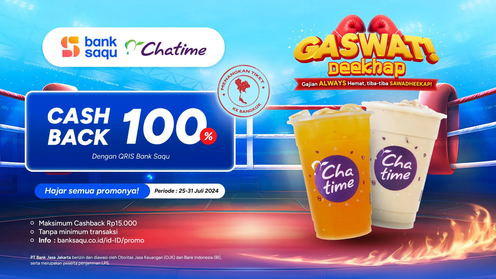 Promo Gaswat Cashback 100% di Chatime