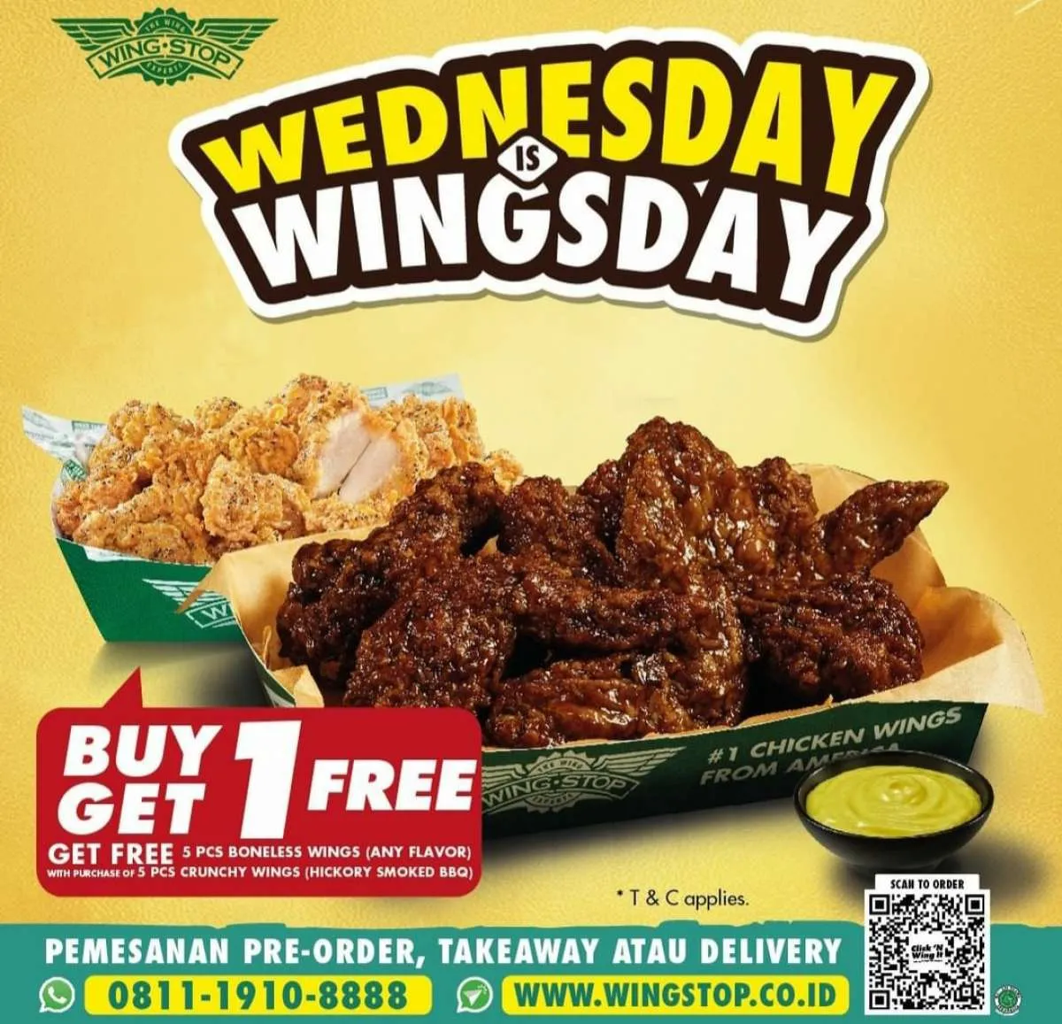 Promo Wingstop 27 Oktober 2021, Wednesday is Wingsday 10 Wings Harga Rp 51.000