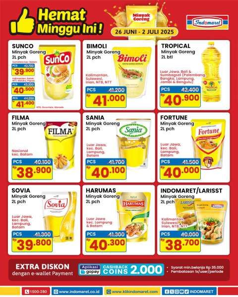 Promo Minyak Goreng di Indomaret 26 Juni-2 Juli 2025