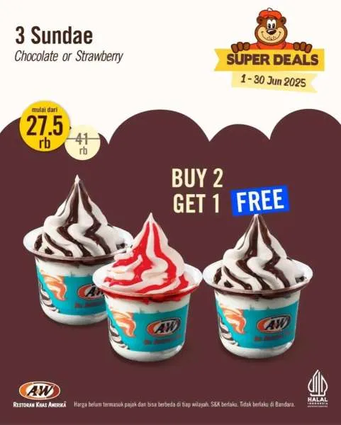 Promo A&W Sharing Meal Sundae