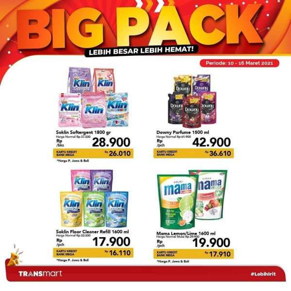 Ada penawaran Big Pack di promo Transmart Carrefour weekday 16 Maret 2021!