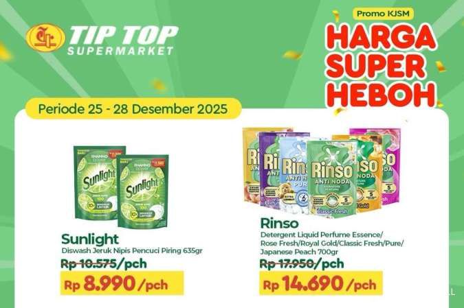 Promo JSM Tip Top Hingga 28 Desember 2025, Diskon Rinso dan Sunlight