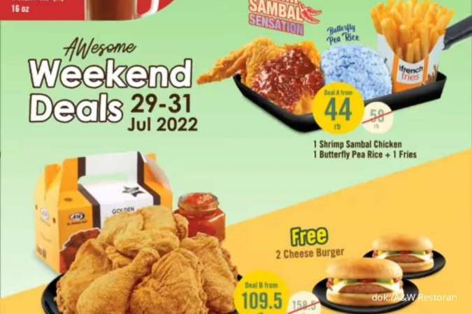 Promo Weekend A&W Restoran 29-31 Juli 2022, Menu Favorit Diskon Seharga Rp 44.000