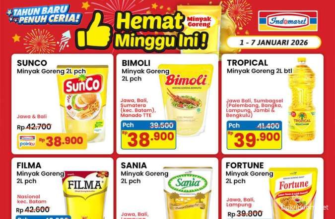 Promo Minyak Goreng di Indomaret 1-7 Januari 2026, Ada Sunco Hemat Minggu Ini